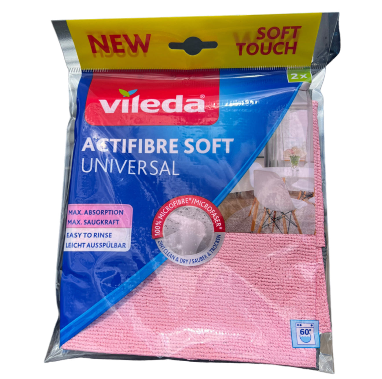 Vileda Actifibre Microfibre Double Pack Cloths