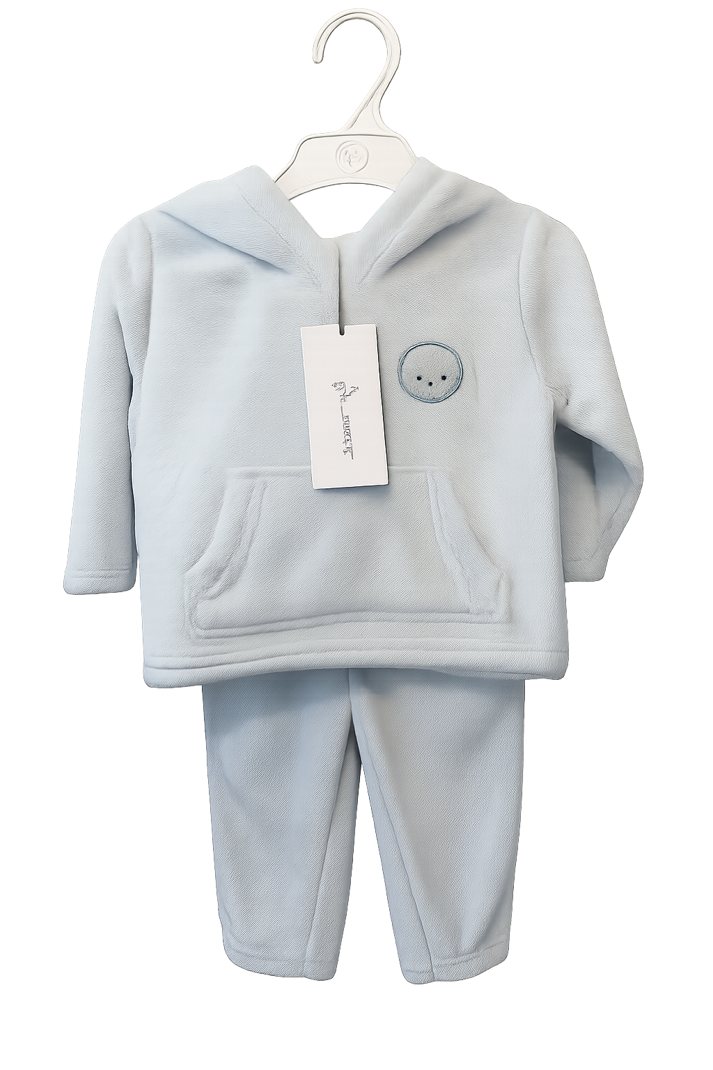 Baby Blue Teddy Bear Tracksuit | Soft Two-Piece Outfit