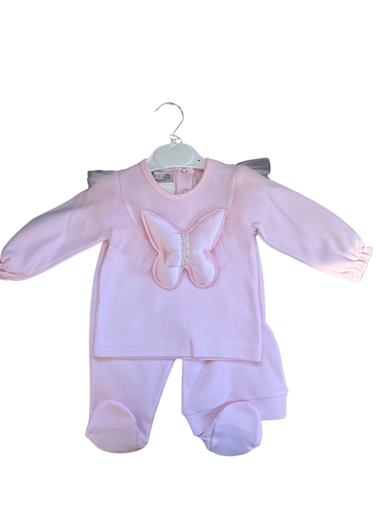 Baby Girls Pink Outfit with Butterfly