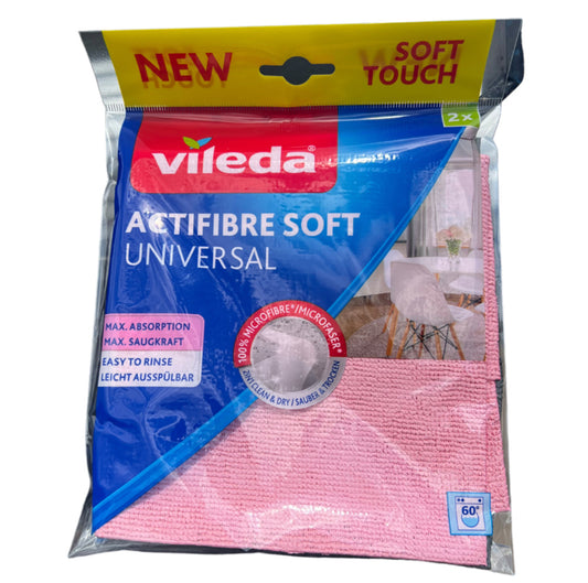Vileda Actifibre Microfibre Double Pack Cloths