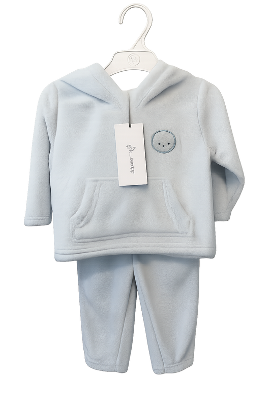Baby Blue Teddy Bear Tracksuit | Soft Two-Piece Outfit
